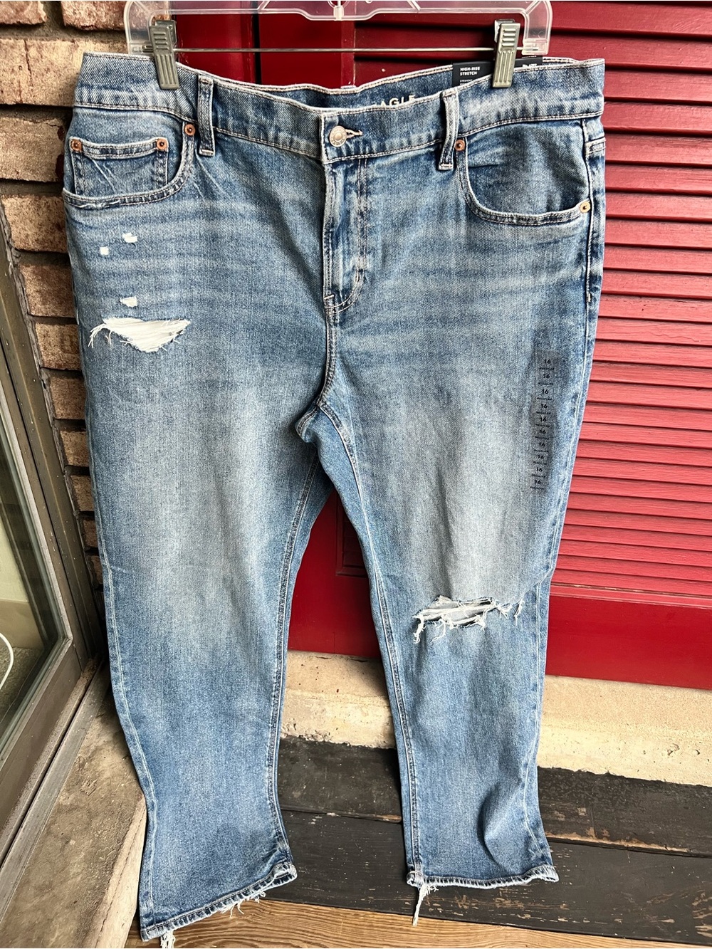 American Eagle High Rise Straight Stretch Medium Vintage Jeans Size 16